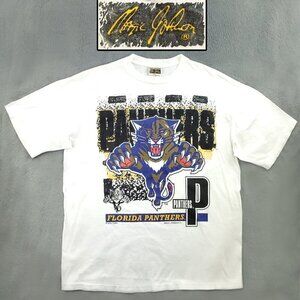 Magic Johnson T's Vintage T-Shirt Florida Panthers 1993 NHL Single Stitch XL